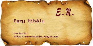 Egry Mihály névjegykártya